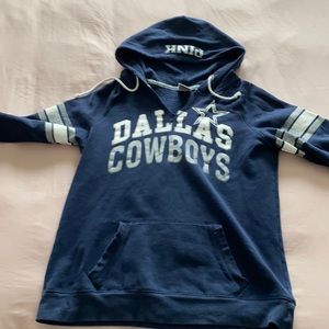 Victoria Secret Pink Dallas Cowboys V Neck Hoodie Size Large
